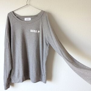 Soulcycle Star Crew Neck Lightweight  Sweatshirt - Light Gray - Size Large